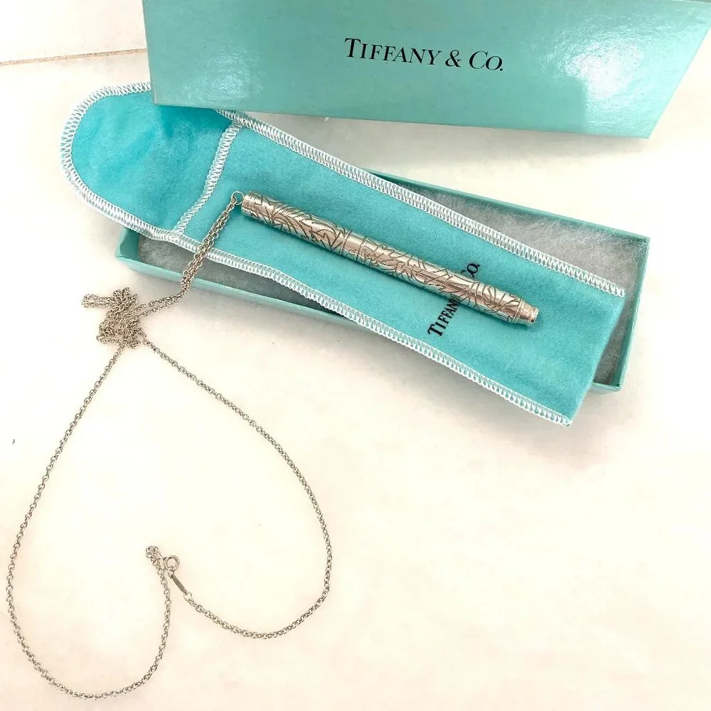 Vintage TIFFANY & CO 925 Sterling Silver Rare Ballpoint Pen with Necklace - Picture 15 of 16